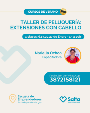 Taller de peluquería: extensiones con cabello - 06/01/26