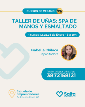 Taller de uñas: spa de manos y esmaltado (Comisión 1) - 14/01/26