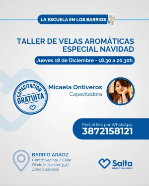 Taller de velas aromáticas: especial navidad - 18/12/25