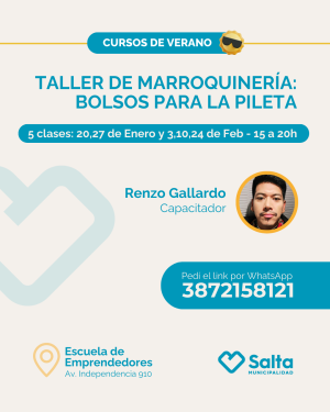 Taller de marroquinería: bolsos para la pileta - 20/01/26