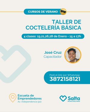 Taller de coctelería básica - 19/01/26