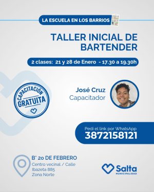 Taller inicial de bartender - 21/01/26