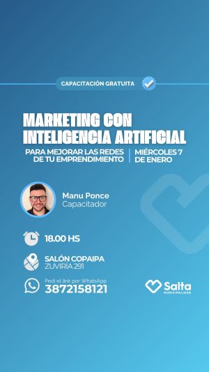 Marketing con Inteligencia Artificial para mejorar las redes sociales de tu emprendimiento - 07/01/26
