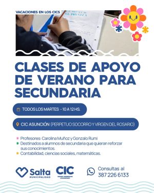 CLASES DE APOYO DE VERANO PARA SECUNDARIA