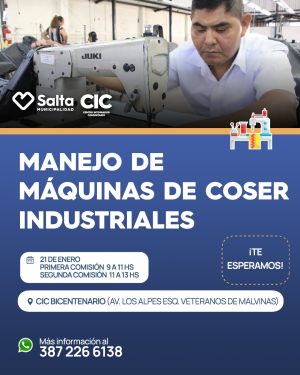 Curso de manejo de maquinas de cocer industriasles en CIC Bicentenario