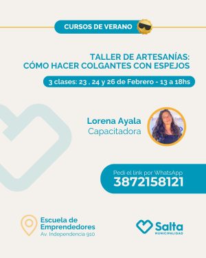 Taller de artesanías: Cómo hacer colgantes con espejos - 23/02/2026