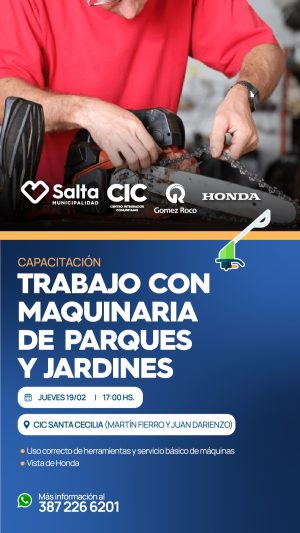TRABAJO CON MAQUINARIAS DE PARQUES Y JARDINES
