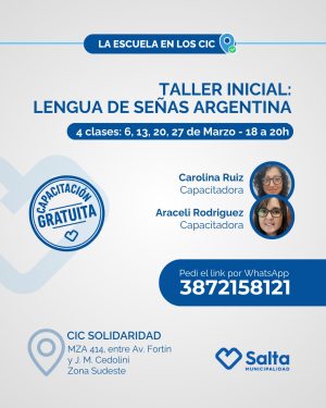 Taller inicial: Lengua de señas argentina - 06/03/2026