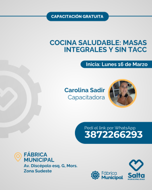 Cocina Saludable: Masas integrales y sin TAAC - 16/03/26