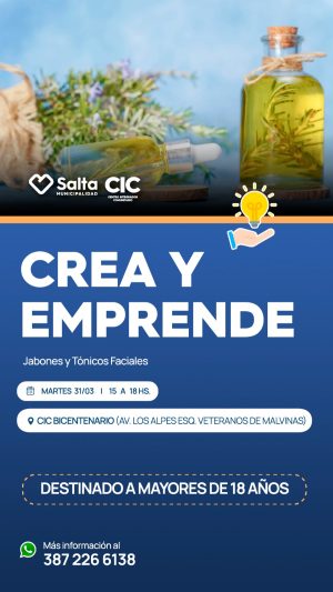 Crea y emprende!!! Jabones y tónicos faciales En CIC Bicentenario