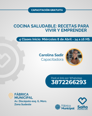 Cocina saludable: recetas para vivir y emprender - 8/04/26