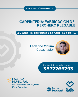 Carpintería: fabricación de perchero plegable - 7/04/26