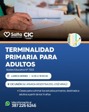 TERMINALIDAD PRIMARIA PARA ADULTOS - CIC B° UNIÓN