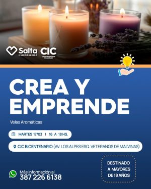 Crea y aprende!!! Curso de velas aromáticas en CIC Bicentenario