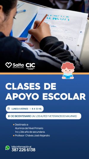 Clases de apoyo escolar en CIC Bicentenario