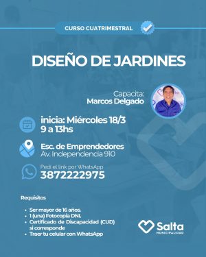 Curso cuatrimestral: Diseño de jardines - 18/03/2026