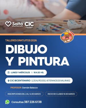 Clases de Dibujo y pintura en CIC Bicentenario Para jóvenes a partir de los 14 años y Adultos