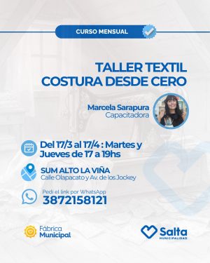 Taller textil: Costura desde cero - 17/03/2026