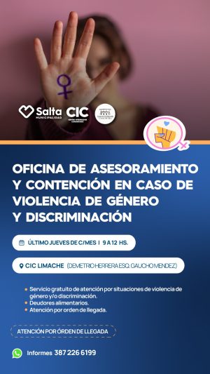 OFICINA DE ASESORAMIENTO Y CONTENCION EN CASO DE VIOLENCIA DE GENERO Y DISCRIMINACION - CIC LIMACHE