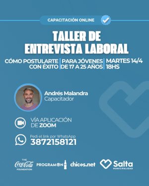 Taller de entrevista laboral: Cómo postularte con éxito - 14/04/2026