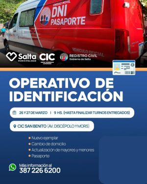 OPERATIVO DE IDENTIFICACION- CIC SAN BENITO DIA VIERNES 27
