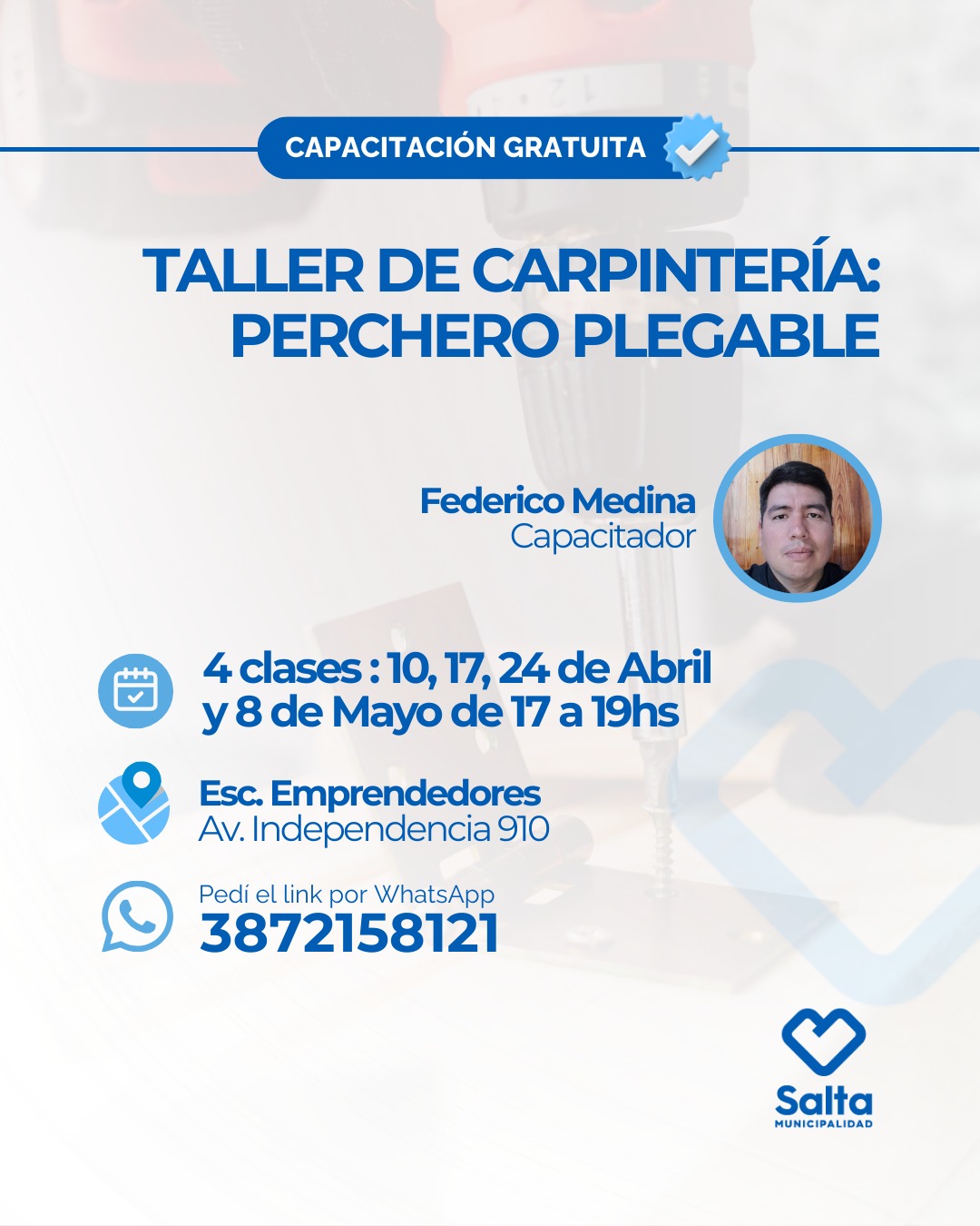Taller de carpintería: perchero plegable - 10/04/2026