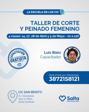 Taller de corte y peinado femenino - 14/04/2026