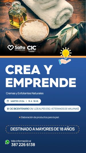 Crea y emprende "Cremas exfoliantes naturales" en CIC Bicentenario