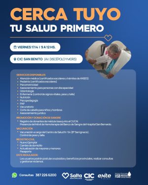 CERCA TUYO- TU SALUD PRIMERO CIC SAN BENITO