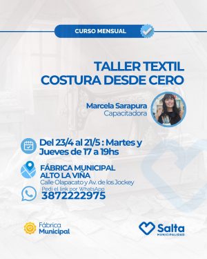 Taller textil: Costura desde cero - 23/04/2026