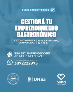 Gestioná tu emprendimiento gastronómico - 11/05/2026
