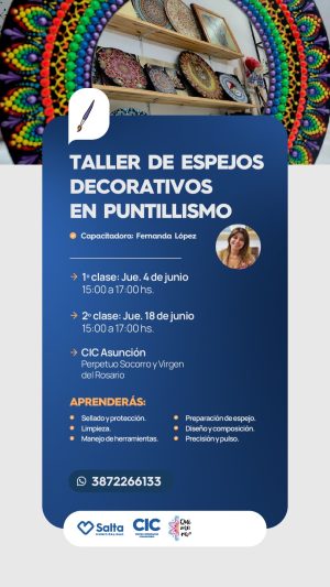 TALLER DE ESPEJOS DECORATIVOS EN PUNTILLISMO