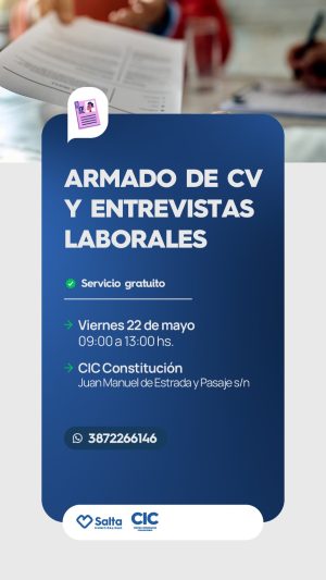 ARMADO DE CV Y ENTREVISTAS LABORALES - CIC CONSTITUCION