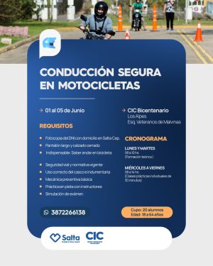 Aprende! Conduccion segura de motocicletas en CIC Bicentenario