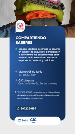 COMPARTIENDO SABERES 1)TEJIENDO ABRIGOS - CIC LIMACHE