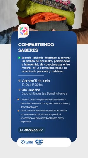 COMPARTIENDO SABERES - 2) CREANDO JUNTAS Y ENTRE COSTURAS - CIC LIMACHE