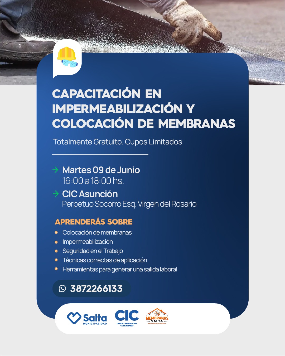 CAPACITACION EN IMPERMEABILIZACION Y COLOCACION DE MEMBRANAS