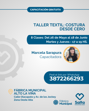 TALLER TEXTIL: COSTURA DESDE CERO - COMISIÓN 2 26/05/26