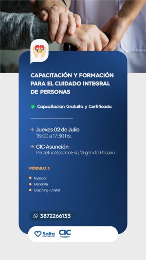 CAPACITACION Y FORMACION PARA  EL CUIDADO INTEGRAL DE PERSONAS