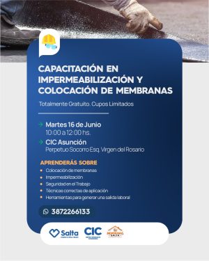 CAPACITACION EN IMPERMEABILIZACION Y COLOCACION DE MEMBRANAS