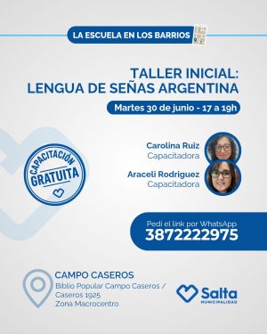 Taller inicial: Lengua de Señas Argentina - 30/06/2026