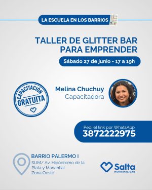 Taller de glitter bar para emprender - 27/06/2026