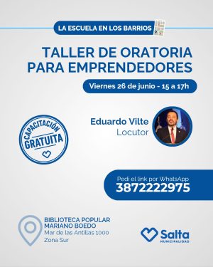 Taller de oratoria para emprendedores - 26/06/2026
