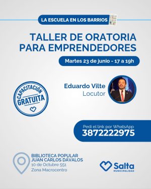Taller de oratoria para emprendedores - 23/06/2026