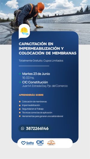 CAPACITACION EN IMPERMEABILIZACION Y COLOCACIÓN DE MEMBRANAS - CIC CONSTITUCION