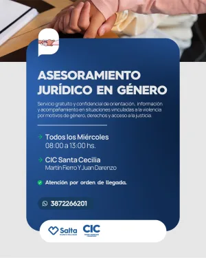 ASESORAMIENTO JURIDICO EN GENERO - CIC SANTA CECILIA