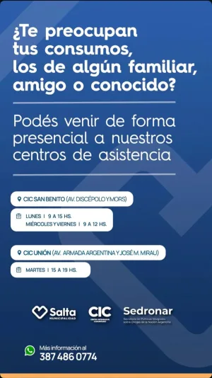 ORIENTACION EN CONSUMOS PROBLEMATICOS- CIC SAN BENITO