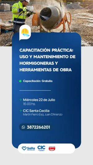 USO Y MANTENIMIENTO DE HORMIGONERAS Y HERRAMIENTAS DE OBRA - CIC SANTA CECILIA
