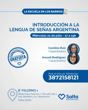 Introducción a la lengua de señas argentina - 22/07/2026