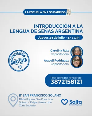 Introducción a la lengua de señas argentina - 23/07/2026